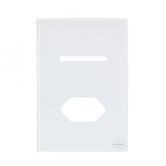 Placa p/ 1 Interruptor +  Tomada 4x2 - Novara Glass Branco